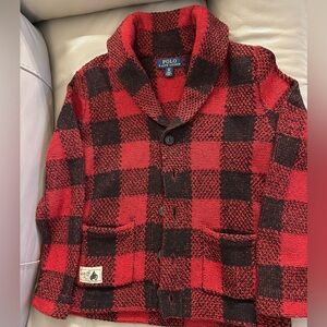 Polo Ralph Lauren Red & Black Button Down Sweater Boys Size 8